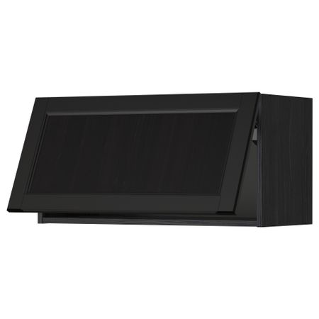 Горизонтальный навесной шкаф МЕТОД, черный, Лаксарби черно-коричневый