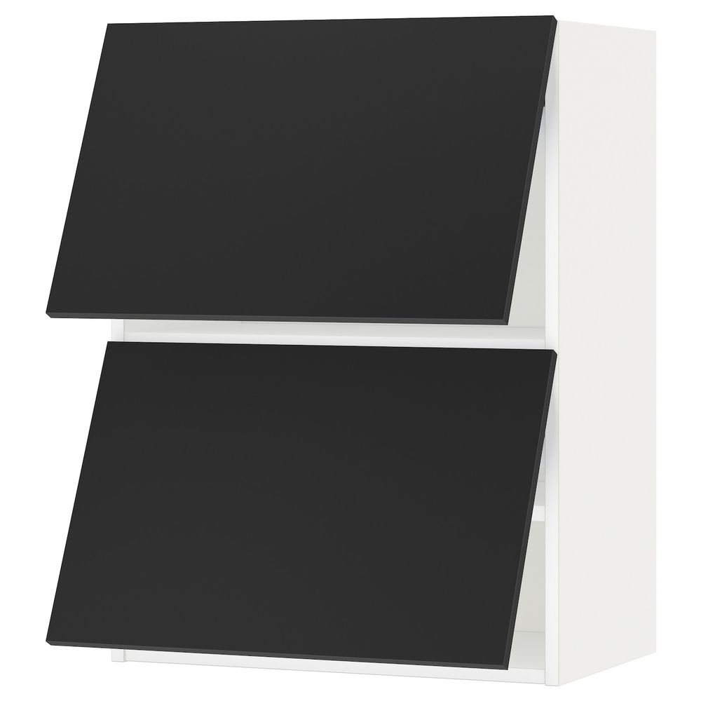 Навесной шкаф, 2 дверцы, горизонтал, белый/Юдевалла антрацит 60x80 см IKEA METOD МЕТОД 993.916.79 - схема-чертеж с размерами