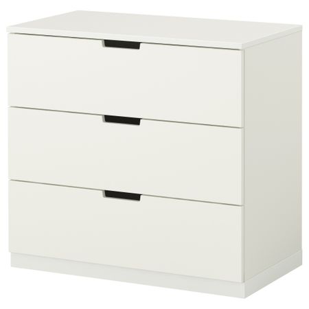 Комод с 3 ящиками НОРДЛИ, белый (80x75 см)