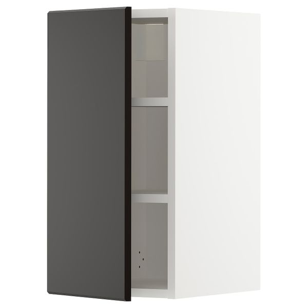 Шкаф навесной с полкой, белый/Кунгсбакка антрацит 30x60 см IKEA METOD МЕТОД 193.011.02 - схема-чертеж с размерами