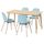 Стол и 4 стула ЛИСАБО / ЛЕЙФ-АРНЕ, ясеневый шпон, голубой (140x78 см)