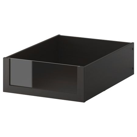 Ящик со стеклянной фронтальной панелью КОМПЛИМЕНТ, черно-коричневый