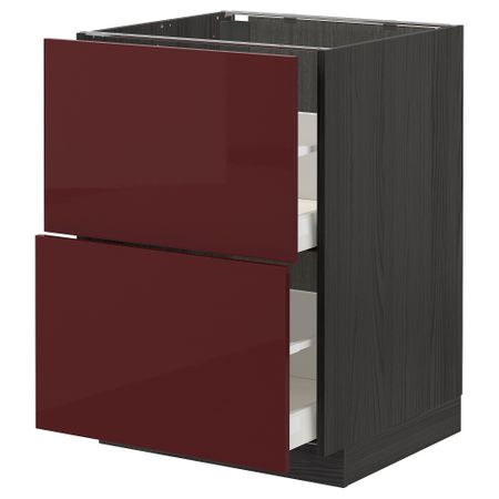 Напольный шкаф 2 форнтальных, 2 высоких ящик, 60x60 cm IKEA METOD МЕТОД, MAXIMERA МАКСИМЕРА 293.277.57