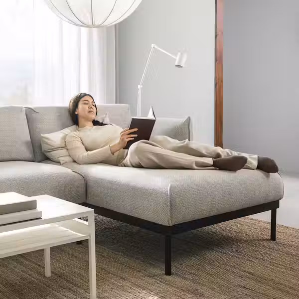 ÄPPLARYD ЭППЛАРЮД Секция козетки - Lejde светло-серый - схема-чертеж с размерами