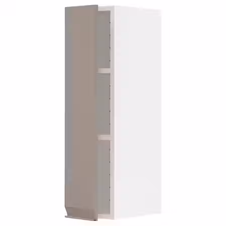METOD Навесной шкаф с полками - белый/Upplöv матовый темно-бежевый 20x80 см