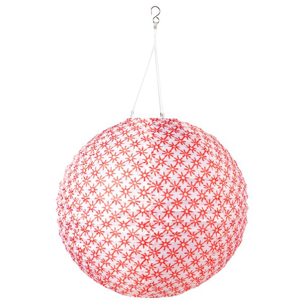 Подвесная светодиодная лампа СОЛВИДЕН, шаровидный красный/белый (45 см) - фото 1