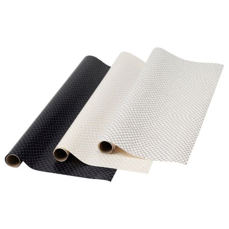 Рулон оберточной бумаги ЛАНКМОЙ, белый черный, золотой (3.0x0.7 м)