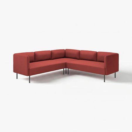 LILLEHEM 4-местный модульный угловой диван - Gunnared/коричнево-красный металлический