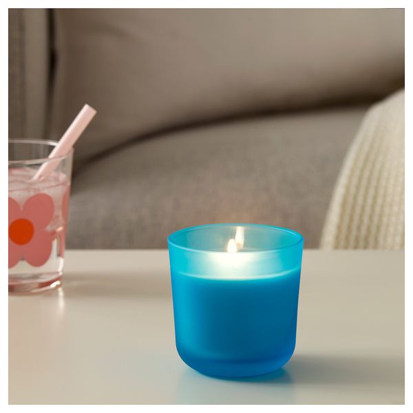 Ароматическая свеча в стакане СОММАР 2019, Черника синий, синий (8 см) - схема-чертеж с размерами