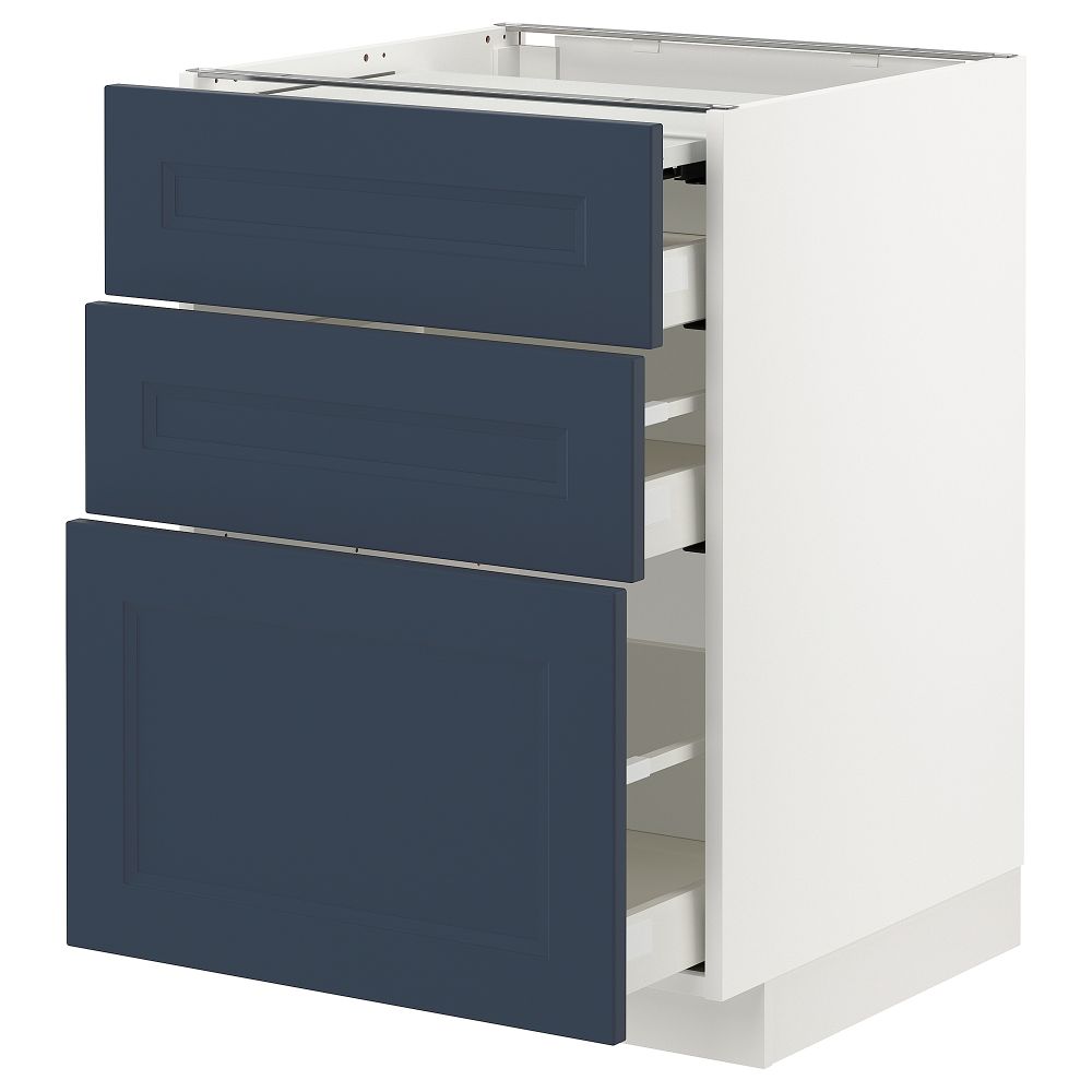 Напольный шкаф с выдвижной панелью, 3 ящиками IKEA METOD МЕТОД, MAXIMERA МАКСИМЕРА 194.328.86 - фото 1