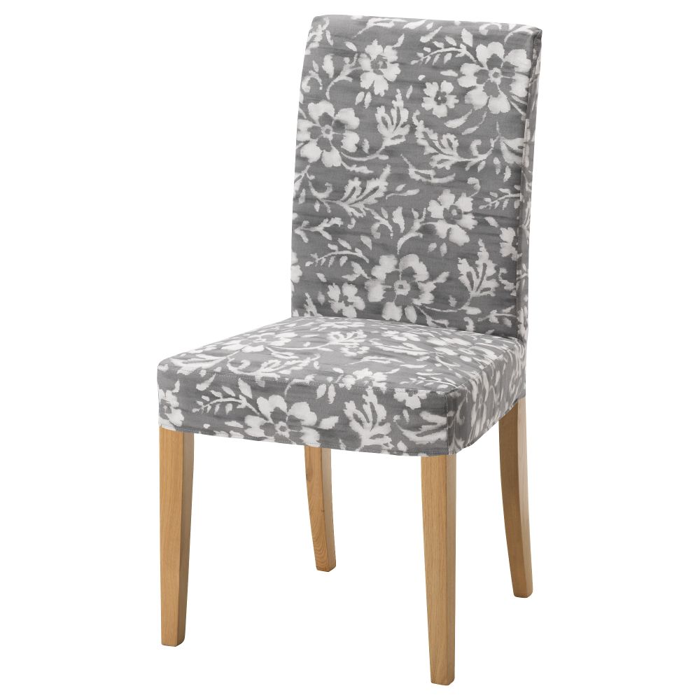 Стул ХЕНРИКСДАЛЬ, дуб, Ховстен серый/белый - фото 1