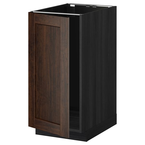 Напольный шкаф для мойки, мусорных контейнер МЕТОД, черный, Эдсерум коричневый (40x60 см) - схема-чертеж с размерами