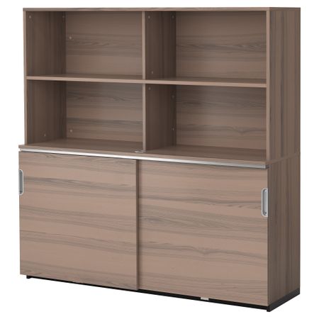 Комбинация для хранения с раздвижной дверцами ГАЛАНТ, серый (160x160 см)