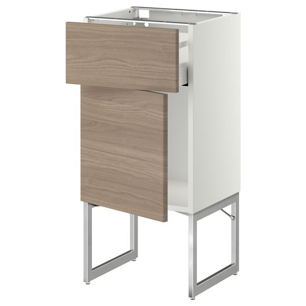 Напольный шкаф с ящиком, дверью МЕТОД / МАКСИМЕРА, белый, Брокхульт светло-серый - схема-чертеж с размерами