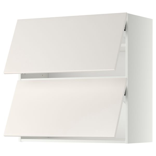 Навесной шкаф, 2 дверцы, горизонтальный МЕТОД, белый, Веддинге белый - схема-чертеж с размерами