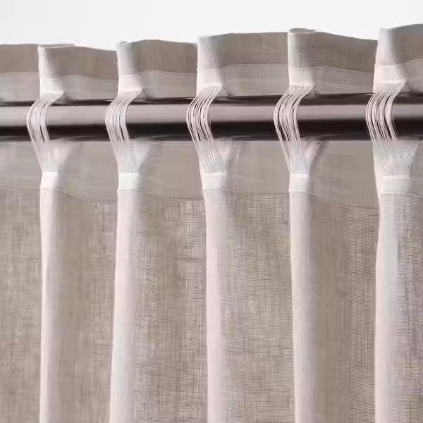 DYTÅG Гардины, 2 шт. - светло-серый/с лентой 145x300 см - фото 4
