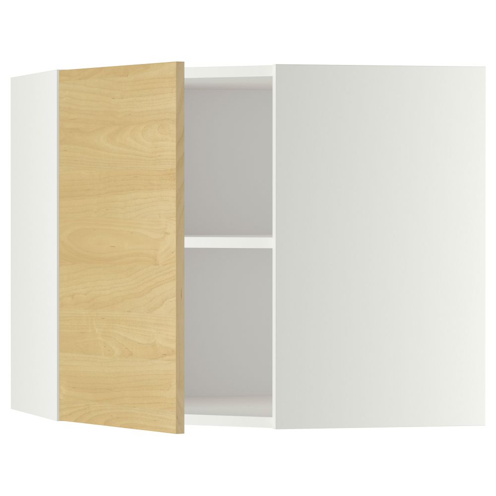 Угловой навесной шкаф с полками МЕТОД, белый, Тингсрид береза - схема-чертеж с размерами