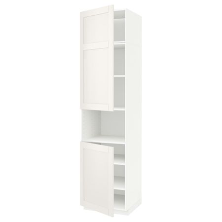 Высокий шкаф для/СВЧ, 2 дверцы/полки, белый/Сэведаль белый 60x60x240 см IKEA METOD МЕТОД 594.459.43