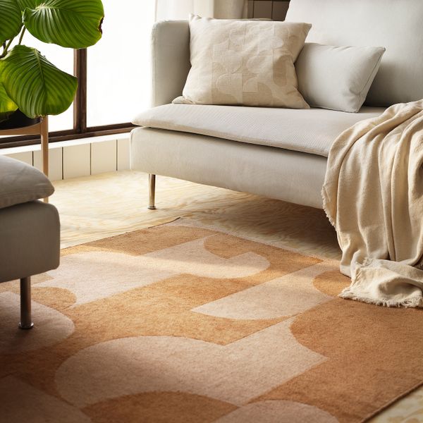 Ковер безворсовый, светло-коричневый 133x195 см IKEA RÖDASK РЁДАСК 304.876.22 - фото 6