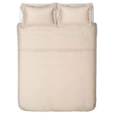 Пододеяльник и 2 наволочки, ришелье/неокрашенный 200x200/50x70 см IKEA SANDNEJLIKA САНДНЕЙЛИКА 104.692.90