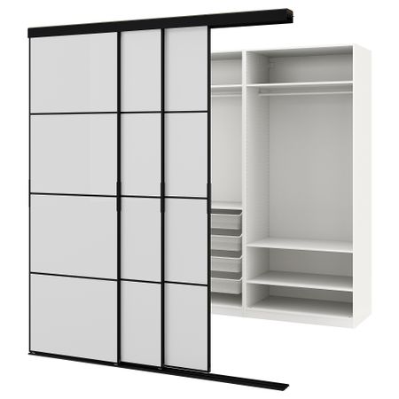 Гардеробная с раздвижными дверями IKEA PAX ПАКС, SKYTTA 095.281.39