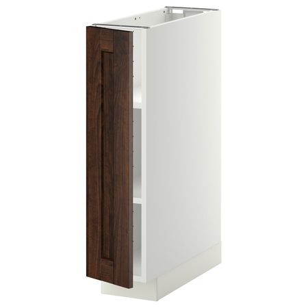 Напольный шкаф с полками, белый/Эдсерум коричневый 20x60 см IKEA METOD МЕТОД 594.462.35