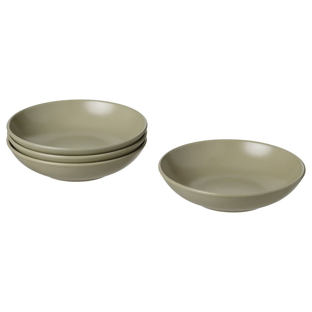 Тарелка глубокая, матовая поверхность зеленый 19 см IKEA FÄRGKLAR ФЭРГКЛАР 804.781.73 - фото 1