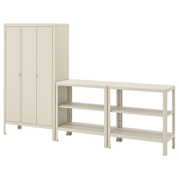 Стеллаж с 1 шкафчиком, бежевый, 171x37x161 см IKEA KOLBJÖRN КОЛЬБЬЁРН 092.916.22 - фото 3