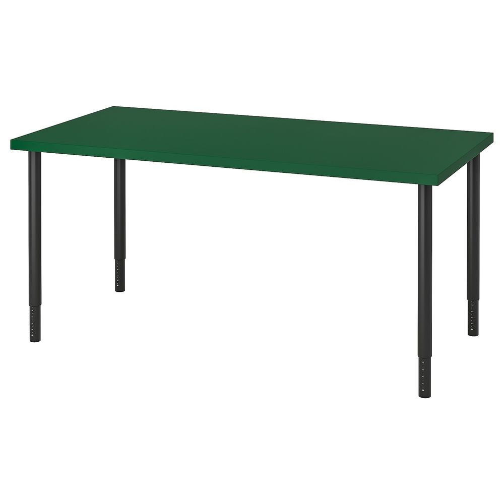 Стол, зеленый/черный 150x75 см IKEA LINNMON ЛИННМОН / OLOV ОЛОВ 493.355.44 - фото 1