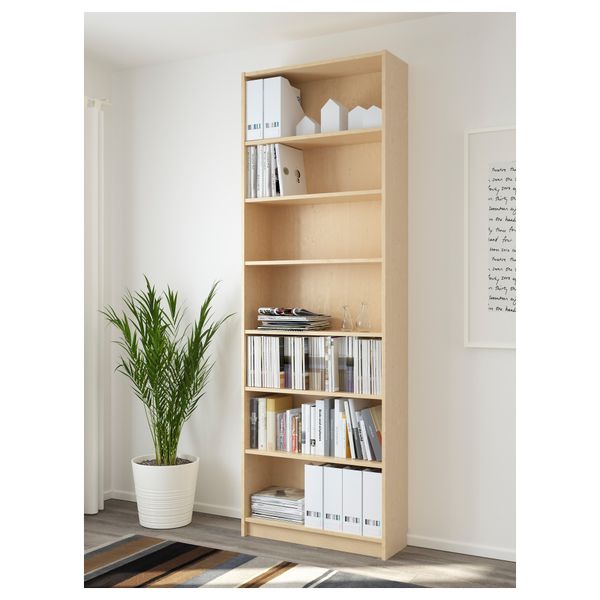 Стеллаж, 80x28x237 см, березовый шпон IKEA BILLY БИЛЛИ 492.177.48 - схема-чертеж с размерами