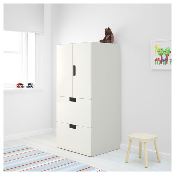 Комбинация для хранения с дверцами, ящиками СТУВА, белый, белый (60x50x128 см) - фото 2