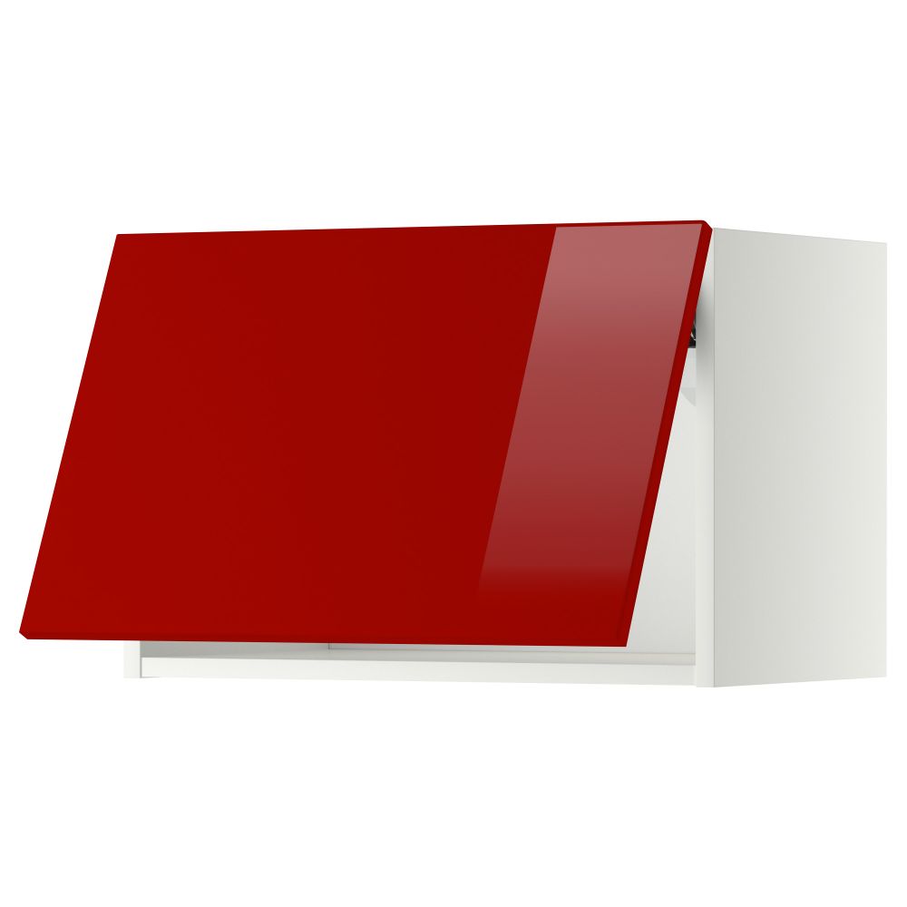 Горизонтальный навесной шкаф МЕТОД, белый, Рингульт красный - схема-чертеж с размерами
