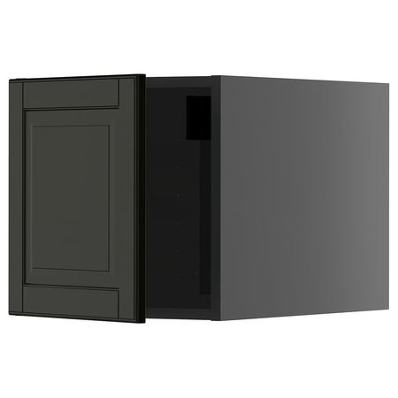 METOD Верхний шкаф - черно-серый/Bodbyn чёрный 40x40 см