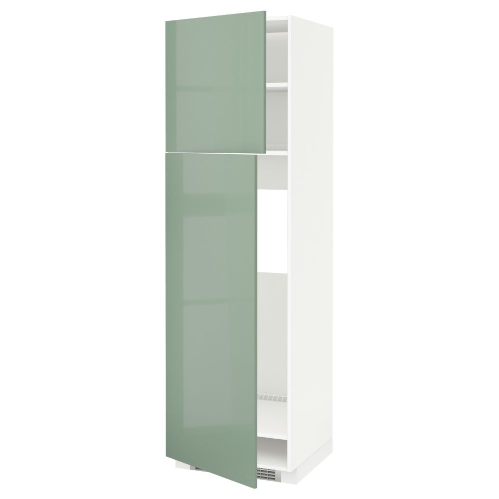 Высокий шкаф для холодильника, 2 дверцы МЕТОД, белый, Калларп светло-зеленый - схема-чертеж с размерами