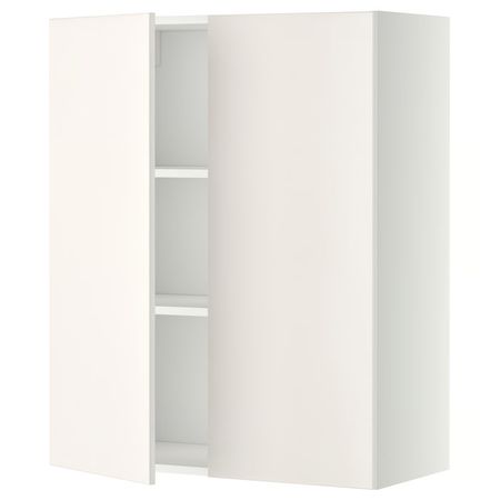 METOD Навесной шкаф с полками/2дверцы - белый/Veddinge белый 80x100 см