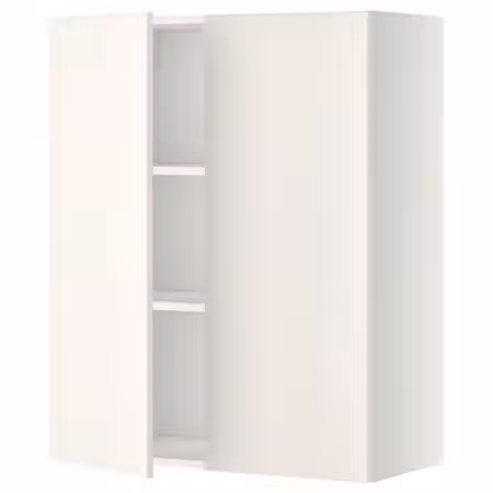 METOD Навесной шкаф с полками/2дверцы - белый/Veddinge белый 80x100 см