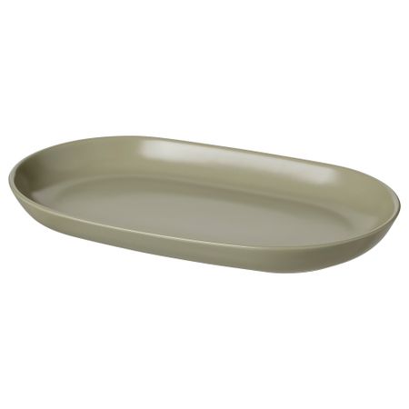 Блюдо, 32x18 см, матовая поверхность зеленый IKEA FÄRGKLAR ФЭРГКЛАР 205.409.60