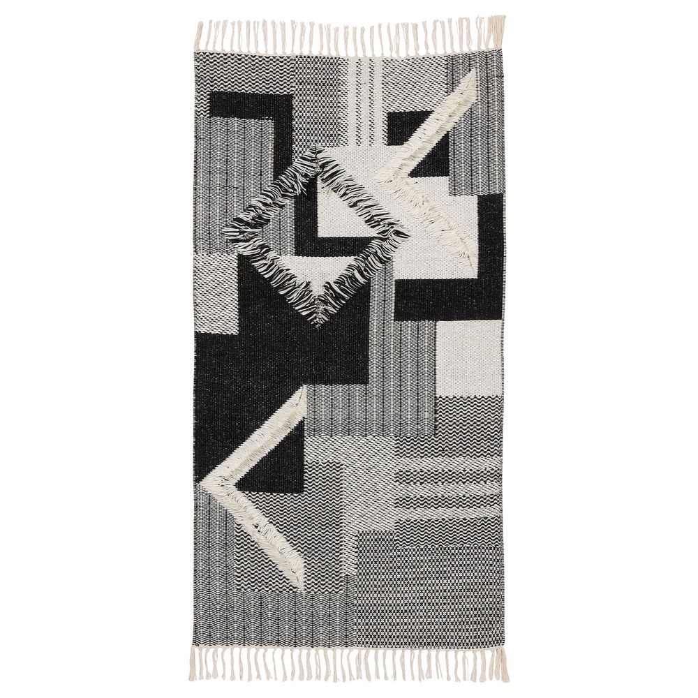 Ковер безворсовый, серый-черный 80x150 см IKEA ABILDÅ АБИДО 304.998.04 - фото 1