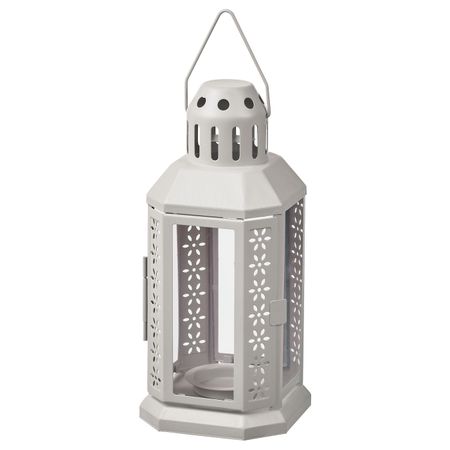 Фонарь для греющей свечи,д/дома/улицы, серый 22 см IKEA ENRUM ЭНРУМ 804.965.82