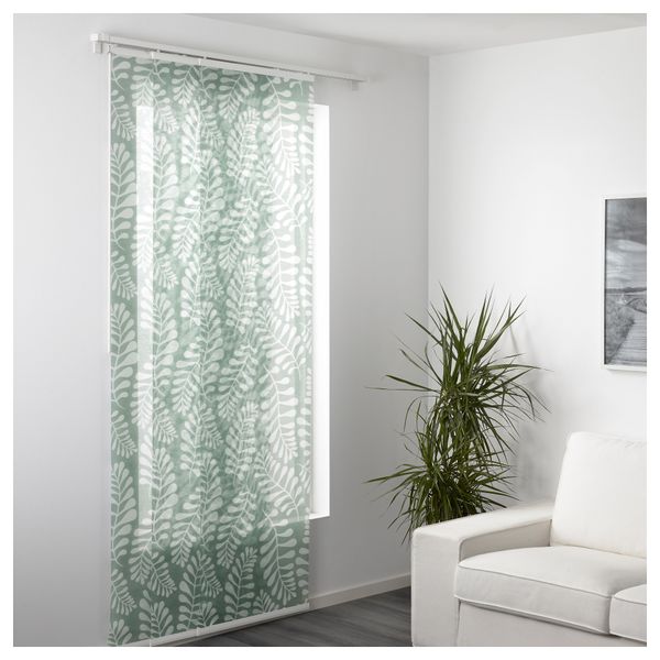 Узкая гардина ЮРЛА, зеленый, белый (60x300 см) - фото 2