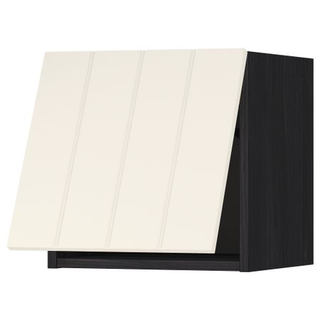 Горизонтальный навесной шкаф МЕТОД, черный, Хитарп белый с оттенком