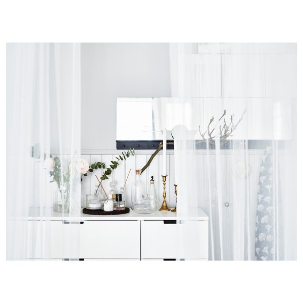 Комод с 8 ящиками НОРДЛИ, белый (120x97 см) - фото 4