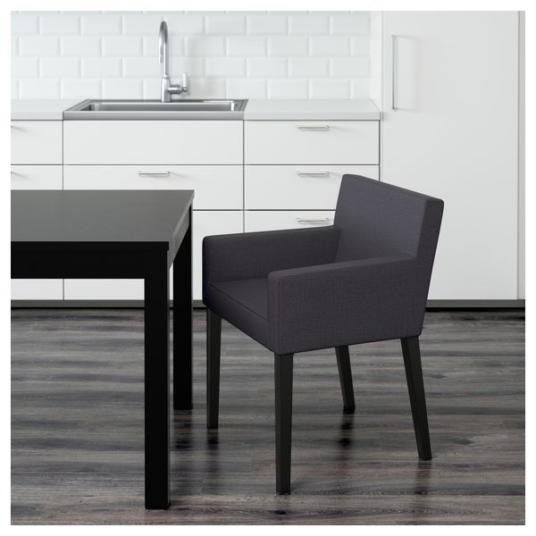 Легкое кресло НИЛЬС, черный, Шифтебу темно-серый - фото 2