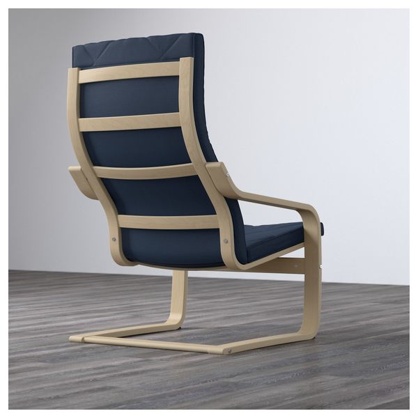 Кресло ПОЭНГ, березовый шпон, Эдум темно-синий - фото 3