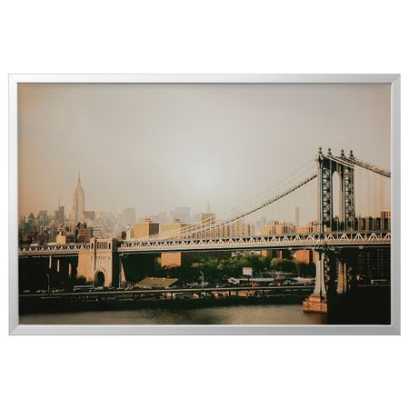 Картина с рамой, Манхэттенский мост/цвет алюминия 118x78 см IKEA BJÖRKSTA БЬЁРКСТА 893.846.36