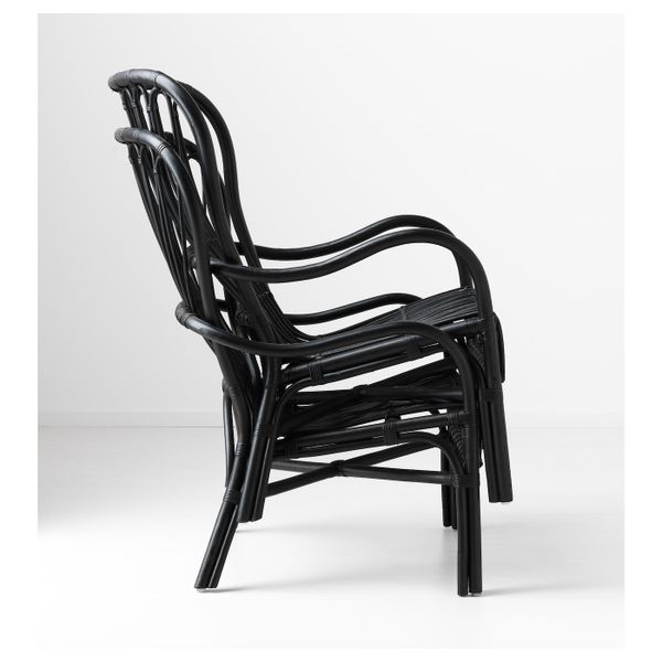 Кресло c высокой спинкой, черный/ротанг IKEA STORSELE СТУРСЕЛЕ 703.841.94 - фото 3