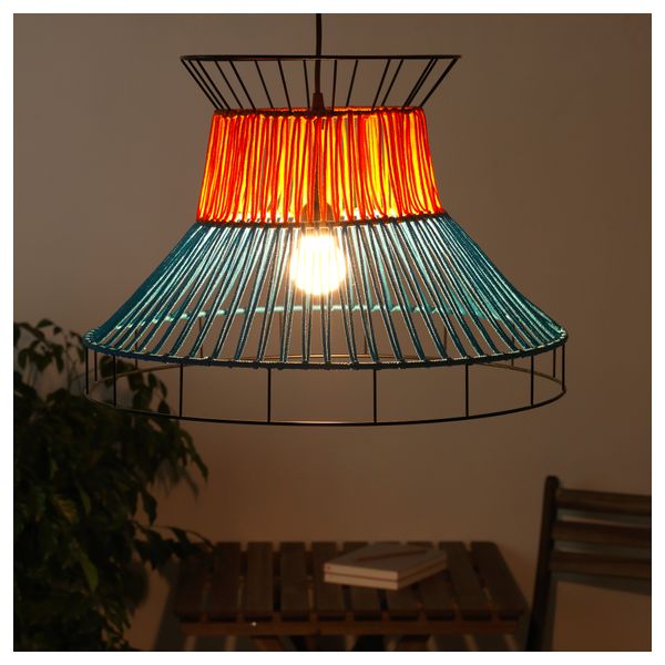 Подвесной светильник, светодиодный СОЛВИДЕН, оранжевый, синий для сада (55 см) - фото 2