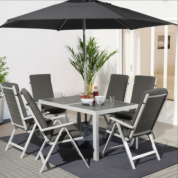 Стол+6кресел,д/сада, темно-серый, ФРЁСЁН/ДУВХОЛЬМЕН темно-серый 156x90 см IKEA ШЭЛЛАНД 392.668.81 - фото 2