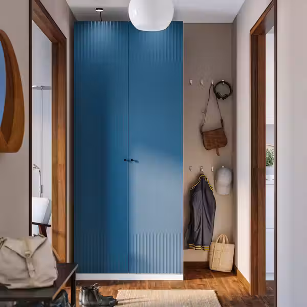 PAX / FYRUDDEN Гардероб, комбинация - белый/синий 100x60x236 см - фото 3