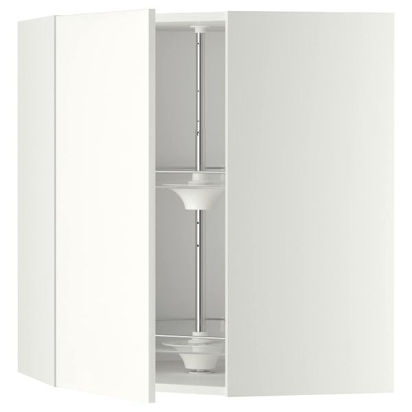 Угловой навесного шкаф с вращающейся секц, белый/Хэггеби белый 68x80 см IKEA METOD МЕТОД 692.261.67 - схема-чертеж с размерами